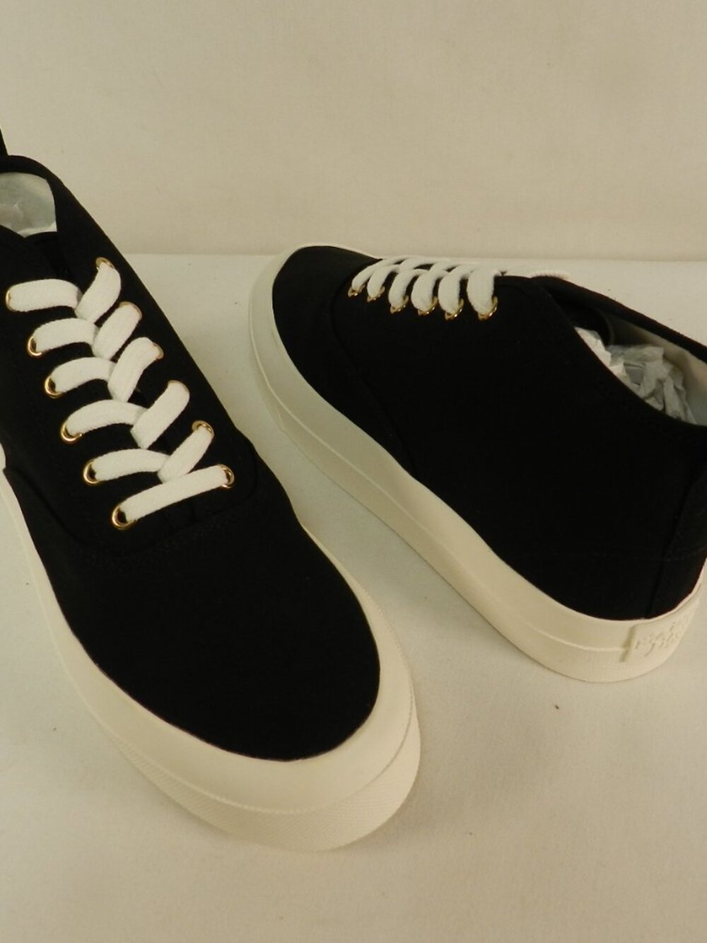 Maison Kitsune Canvas sneakers tennis shoes trainers black ankle NEW NIB Sz 7